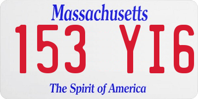MA license plate 153YI6