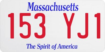 MA license plate 153YJ1