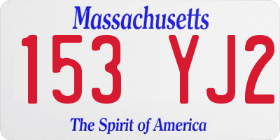 MA license plate 153YJ2