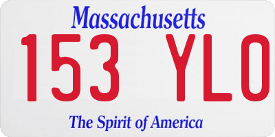 MA license plate 153YL0