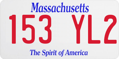MA license plate 153YL2
