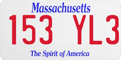 MA license plate 153YL3