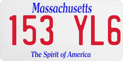 MA license plate 153YL6