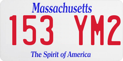 MA license plate 153YM2