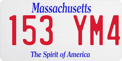MA license plate 153YM4