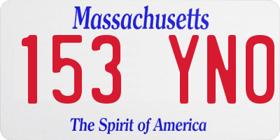 MA license plate 153YN0