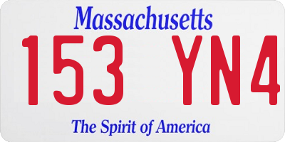 MA license plate 153YN4
