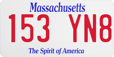 MA license plate 153YN8