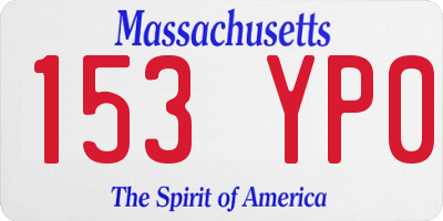 MA license plate 153YP0
