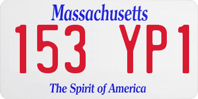 MA license plate 153YP1