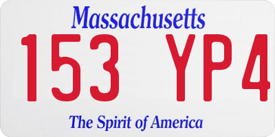 MA license plate 153YP4