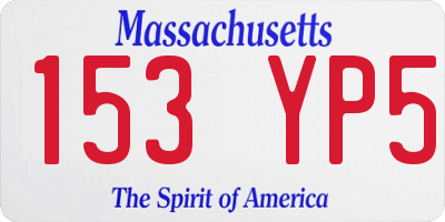 MA license plate 153YP5