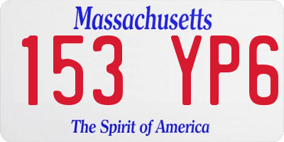 MA license plate 153YP6