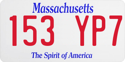 MA license plate 153YP7