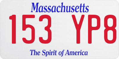 MA license plate 153YP8