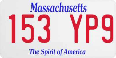 MA license plate 153YP9