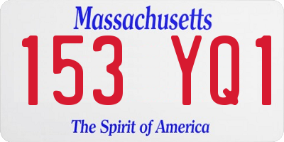MA license plate 153YQ1