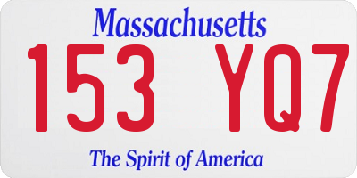 MA license plate 153YQ7