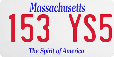 MA license plate 153YS5