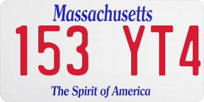 MA license plate 153YT4