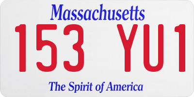 MA license plate 153YU1
