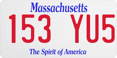 MA license plate 153YU5