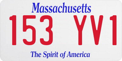 MA license plate 153YV1