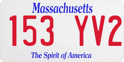 MA license plate 153YV2