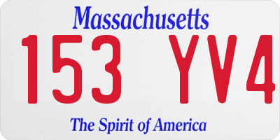 MA license plate 153YV4
