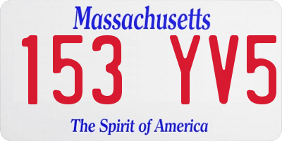 MA license plate 153YV5