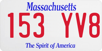MA license plate 153YV8
