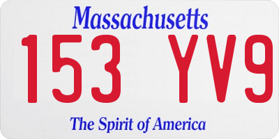MA license plate 153YV9