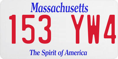 MA license plate 153YW4