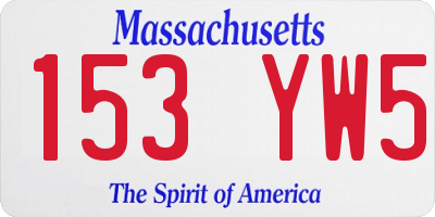 MA license plate 153YW5