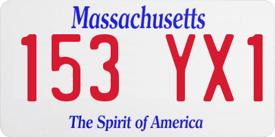 MA license plate 153YX1