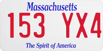 MA license plate 153YX4