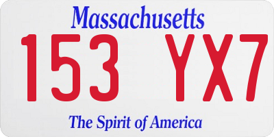 MA license plate 153YX7