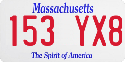 MA license plate 153YX8