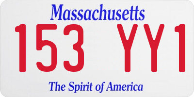 MA license plate 153YY1