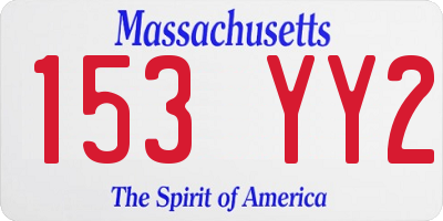 MA license plate 153YY2