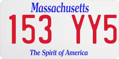 MA license plate 153YY5