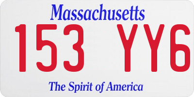 MA license plate 153YY6