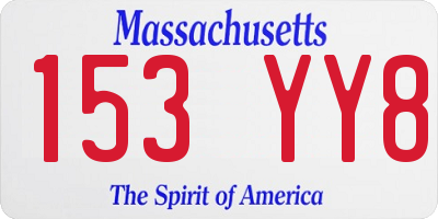 MA license plate 153YY8