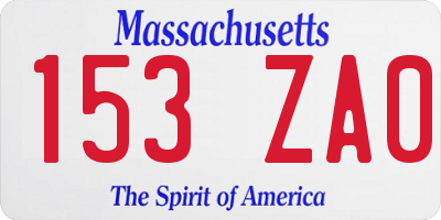 MA license plate 153ZA0