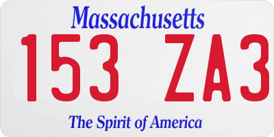 MA license plate 153ZA3