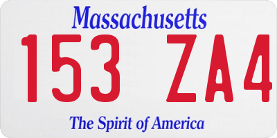 MA license plate 153ZA4