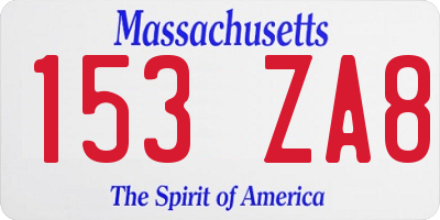 MA license plate 153ZA8