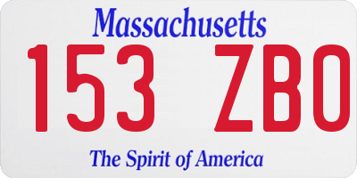 MA license plate 153ZB0