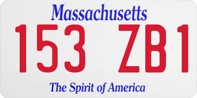 MA license plate 153ZB1