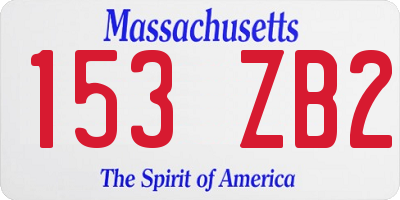 MA license plate 153ZB2